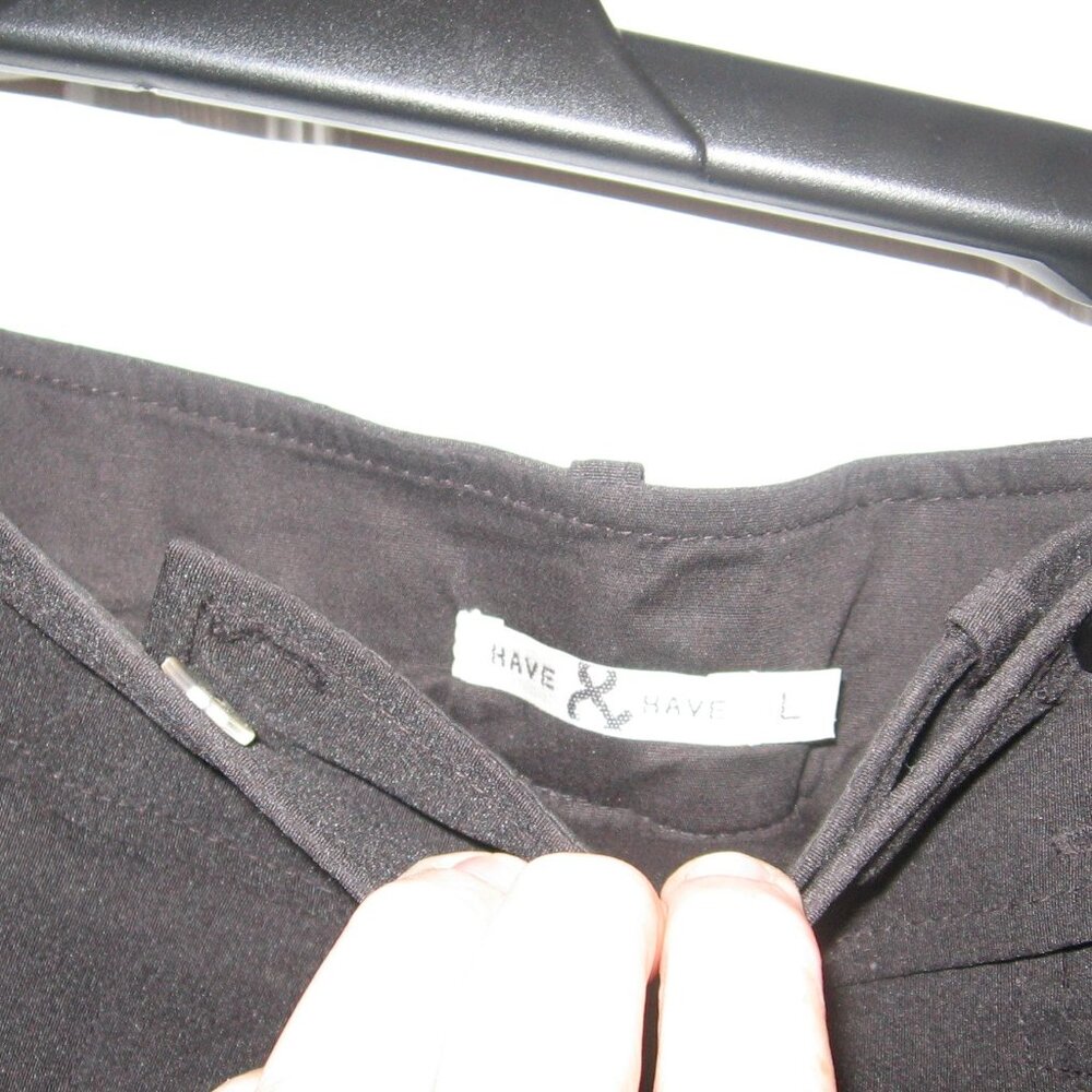 Have & Have Black Hot Pants Shorts & White Collared Lacy Halter Top Women's Larg - Picture 2 of 5